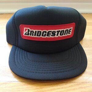 Vintage Trucker Hat Bridgestone Fullback Snapback Cap 80s 90s Foam Laminate